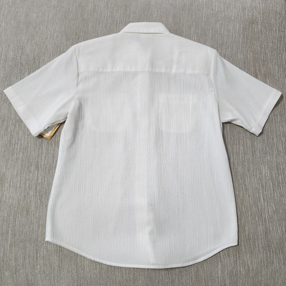 Koret Bone Ivory White Embellished Collar Pockets Button Short SL Shirt Sz 8 NWT - Picture 2 of 7
